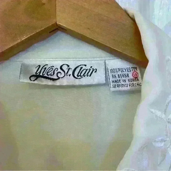 Vintage Yves St. Clair Eyelet Collared Blouse Size 14 - Picture 5 of 9
